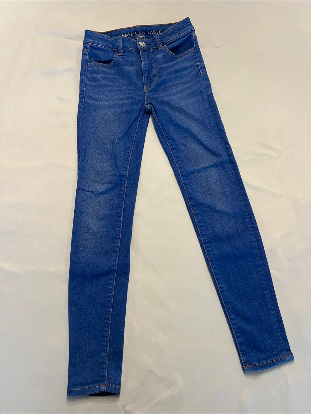 American Eagle Outfitters Women's High Rise Blue Skinny Jeans Size 00 Short
